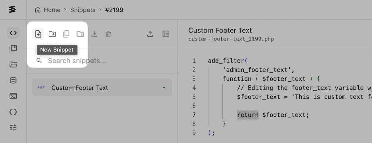 Das neue Snippet -Element in Snipvault.