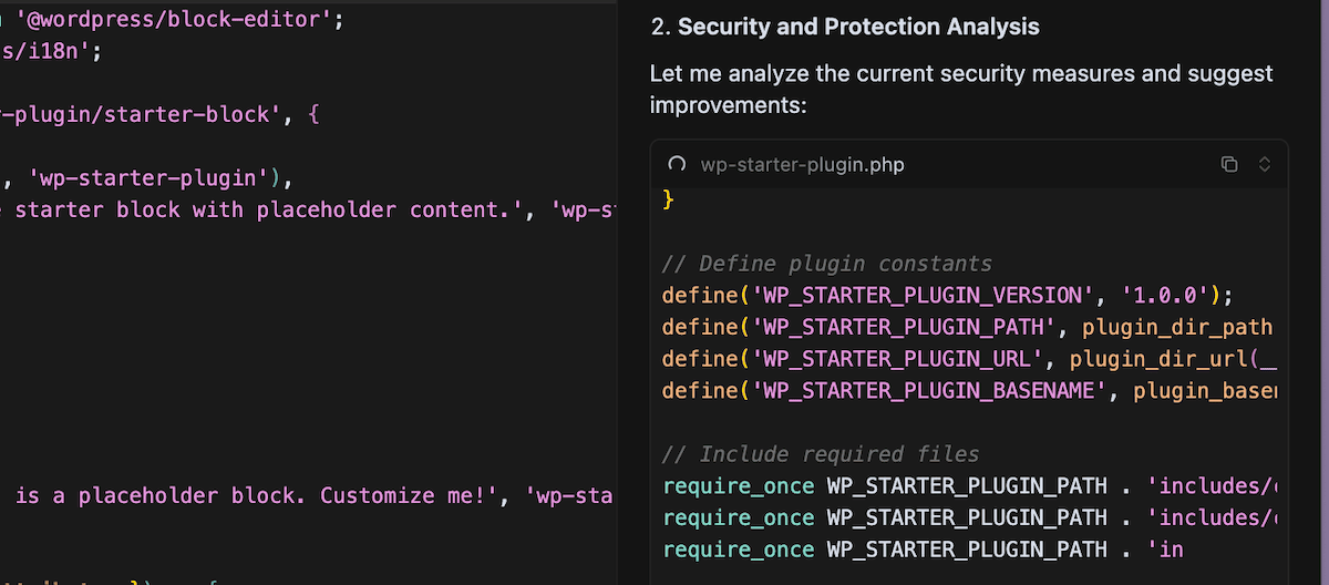Cursoranalyse der Sicherheit eines Plugins.