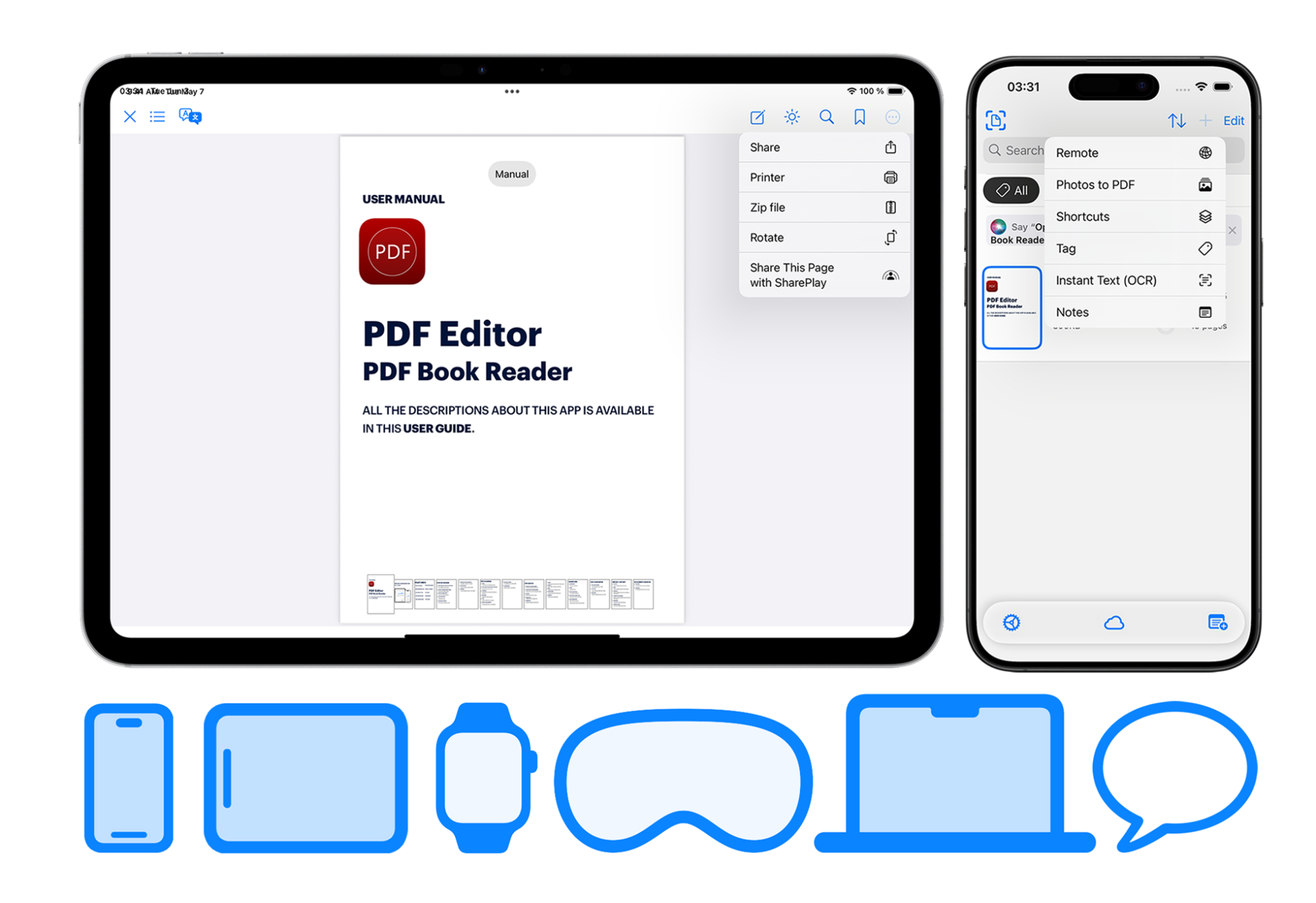 PDFEBR -Ikonen Sie können diese App auf allen Apple -Geräten, einschließlich Vision Pro, verwenden.