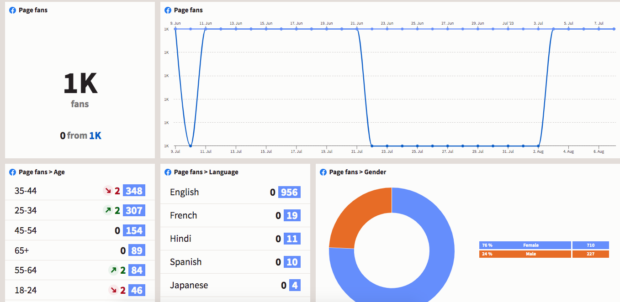 Gráficos de la Interacción en página de Facebook