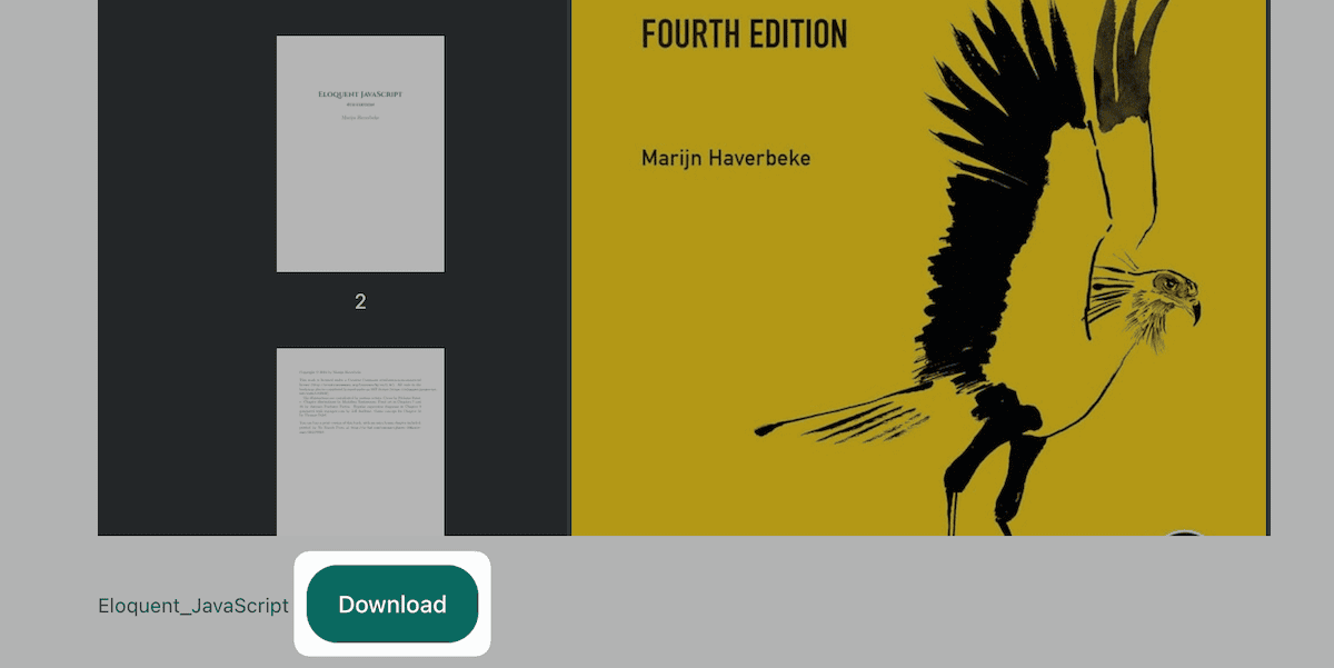 Ein Download -Link für eine PDF auf einer WordPress -Website.