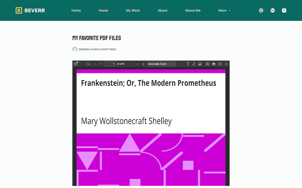 Anzeigen einer PDF -Einbettung am vorderen Ende einer Website.