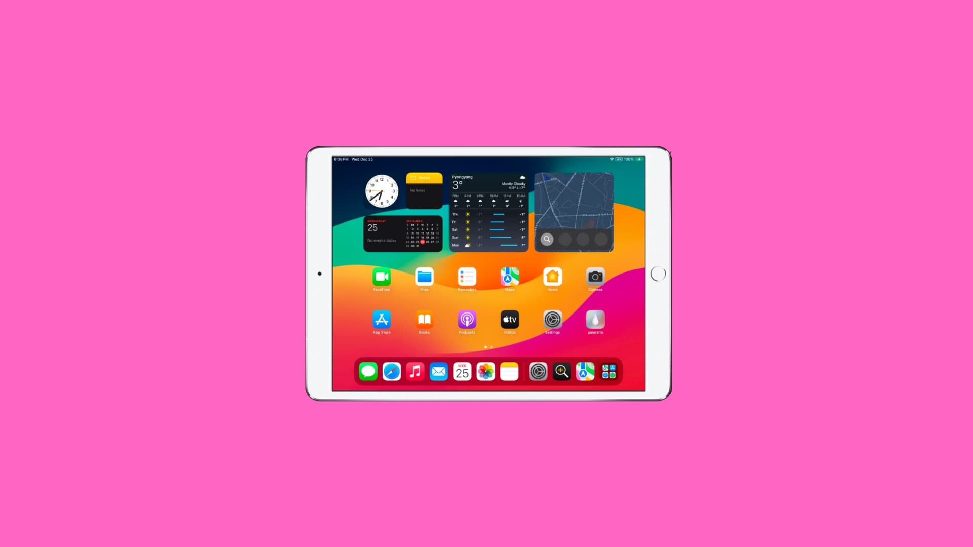 iPados 18.2 Startbildschirm auf dem iPad (6. Generation).