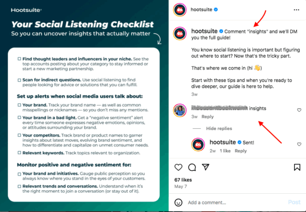 Hootsuite Social Listening Checkliste Kommentar Erkenntnisse und wir werden den vollen Leitfaden für die Checkliste erhalten