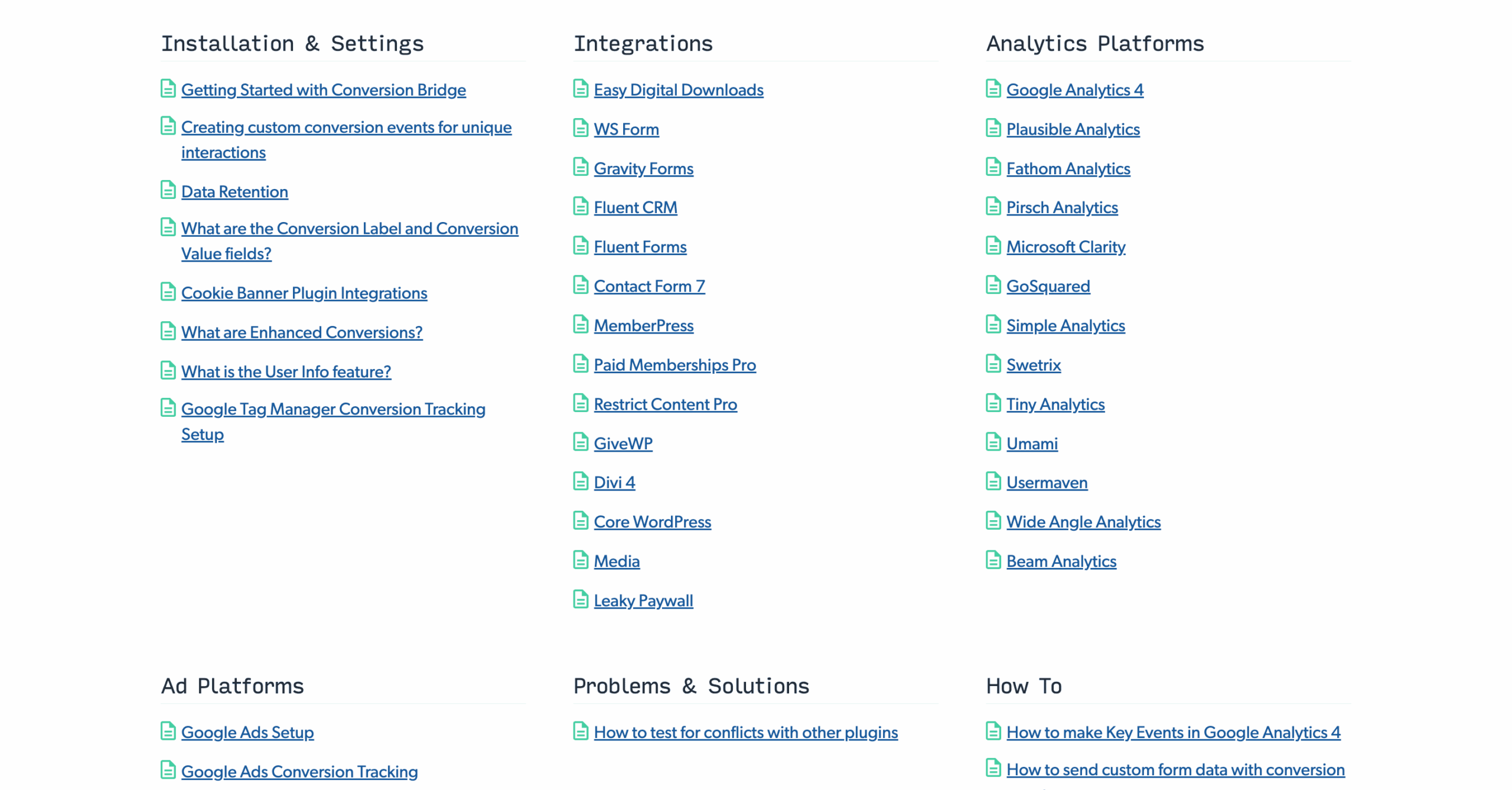 The Conversion Bridge knowledge base.