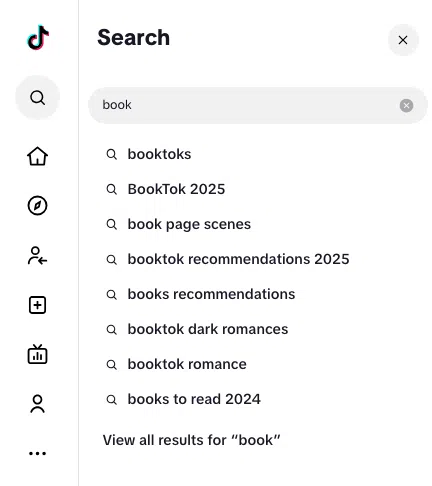TIKTOK -Suchbuch