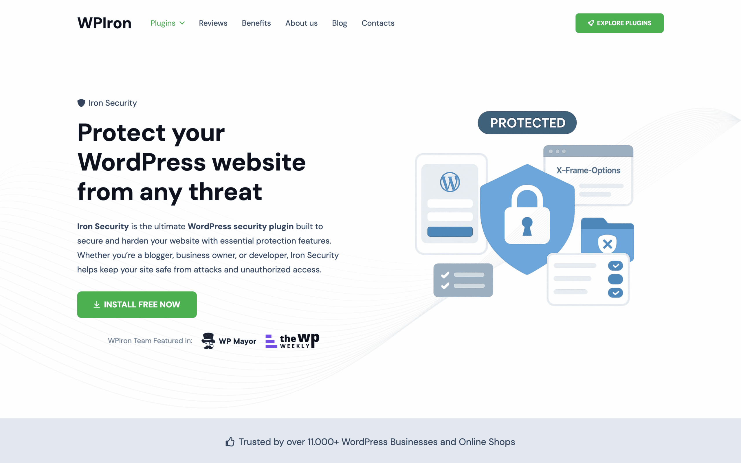 Die Iron Security Homepage.