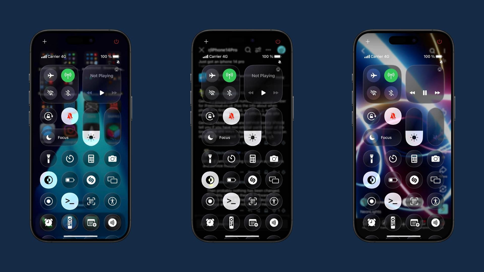 CC26 Control Center Flüssigglas für Jailbreak -Geräte.