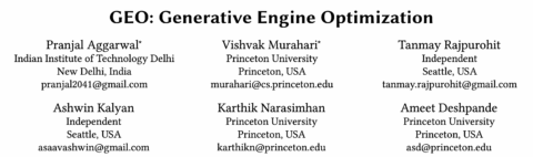 Start des Papiers Geo: Generative Motoroptimierung (ARXIV: 2311.09735)