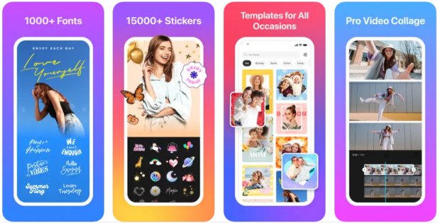 Tipografías, Aufkleber, Plantillas y Collagen de Photogrid