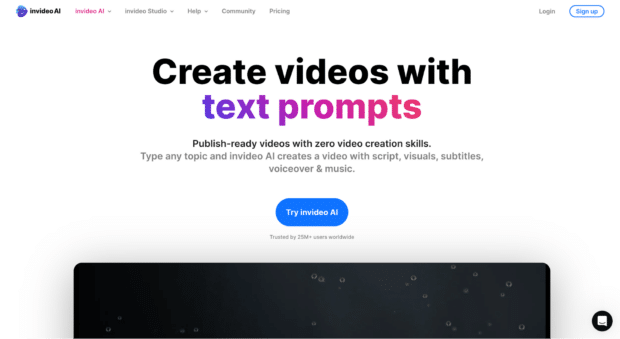 Invideo Erstetvideos MIT-Text-Prompts