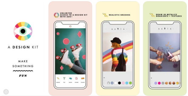Funciones de A Design Kit Para Hacer Contlenidos Divertidos, Coloridos y llenos de estilo