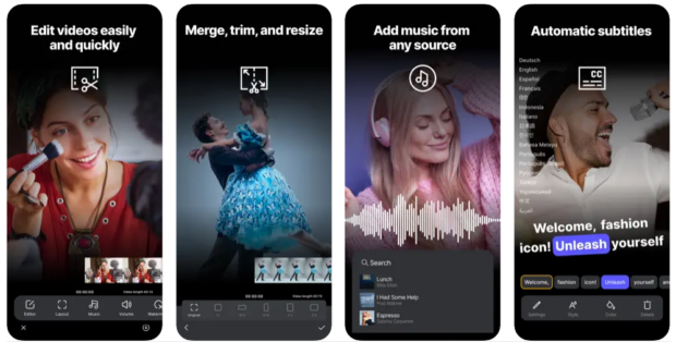 Cutstory te ayuda a editar videos fácusione, agregar música y agregar subtulos Automáticos