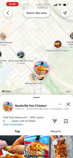 Gif Montrant La Fonctionnalité de Recherrege Géolocalisée Dans Instagram