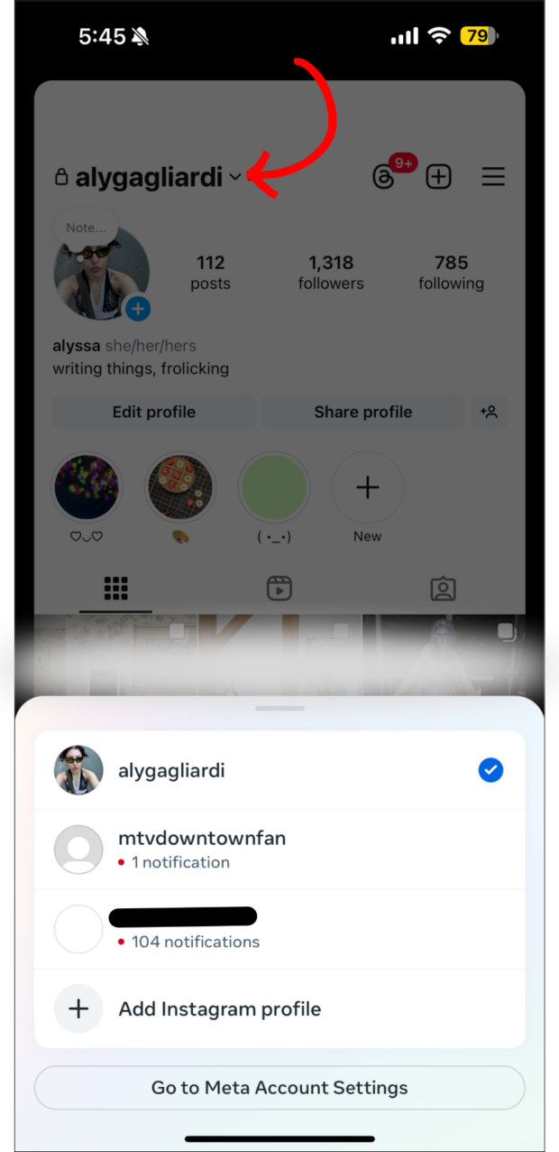 Konto Instagram Multipli, Toccare Il Nome Utente pro Cambiare -Konto Su Instagram