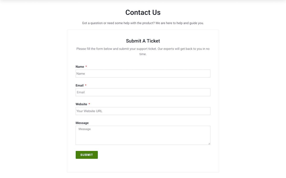 Das Kontaktformular für die WPLP Compliance Platform.