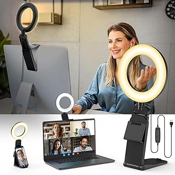 Ringleuchte für Laptop-Schreibtisch