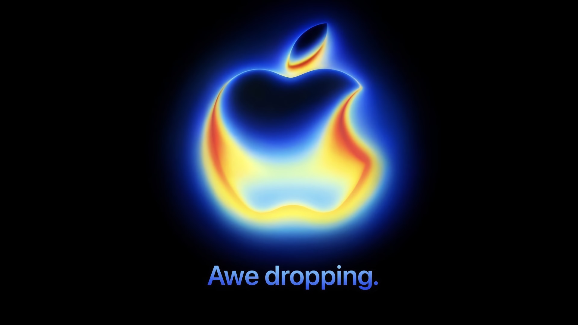 Invite for Apple's September 2025 event, depicting a colorful Apple logo and an
