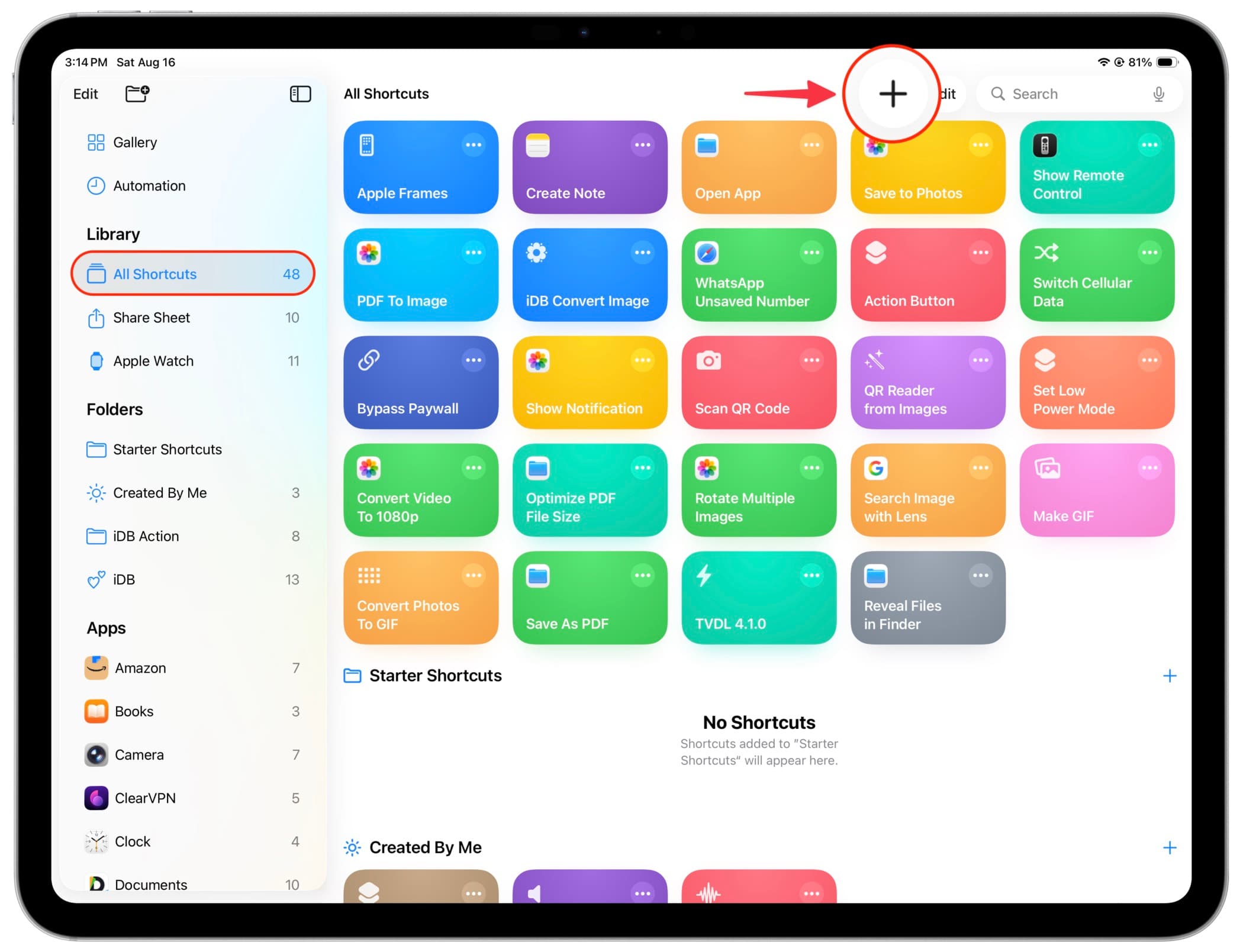 Erstellen einer neuen Siri -Verknüpfung auf dem iPad