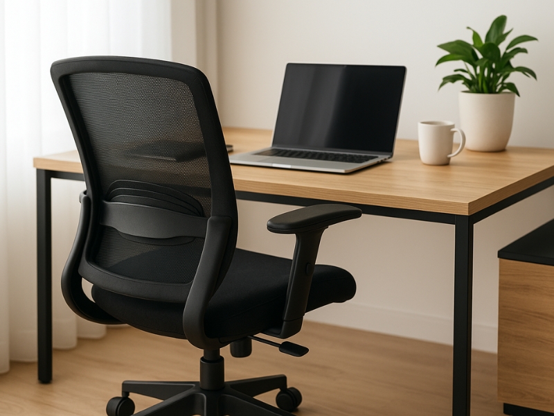 Ergonomischer Amtstuhl mit lumbaler Unterstützung für komfortable Fernarbeit