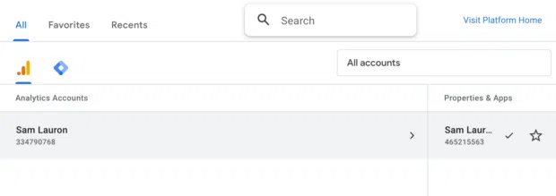 Cuentas de Google Analytics