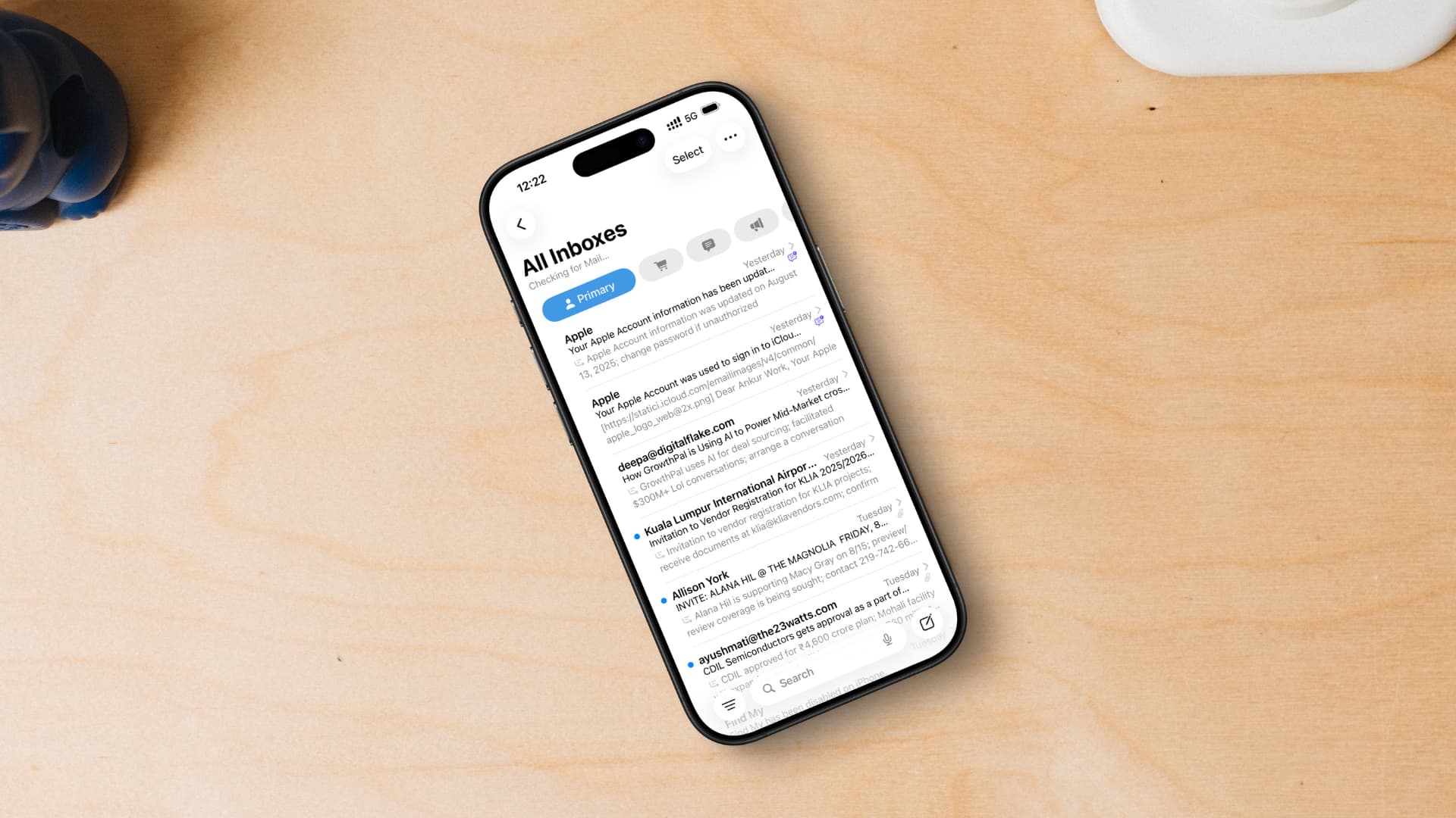 Mail -App -Posteingang auf dem iPhone ohne Kontaktfoto
