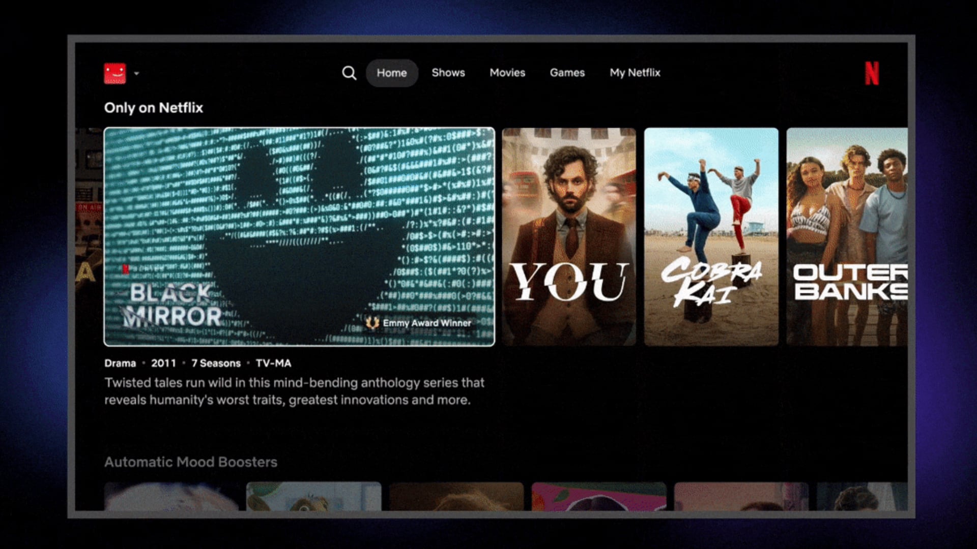 Netflix für Apple TV mit dem Abschnitt