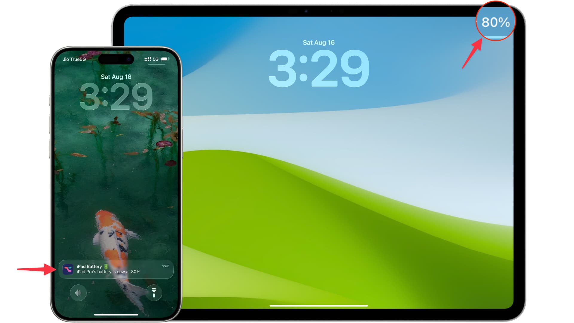 IPad -Akku -Prozentsatz auf dem iPhone über Pushcut -Benachrichtigung sehen