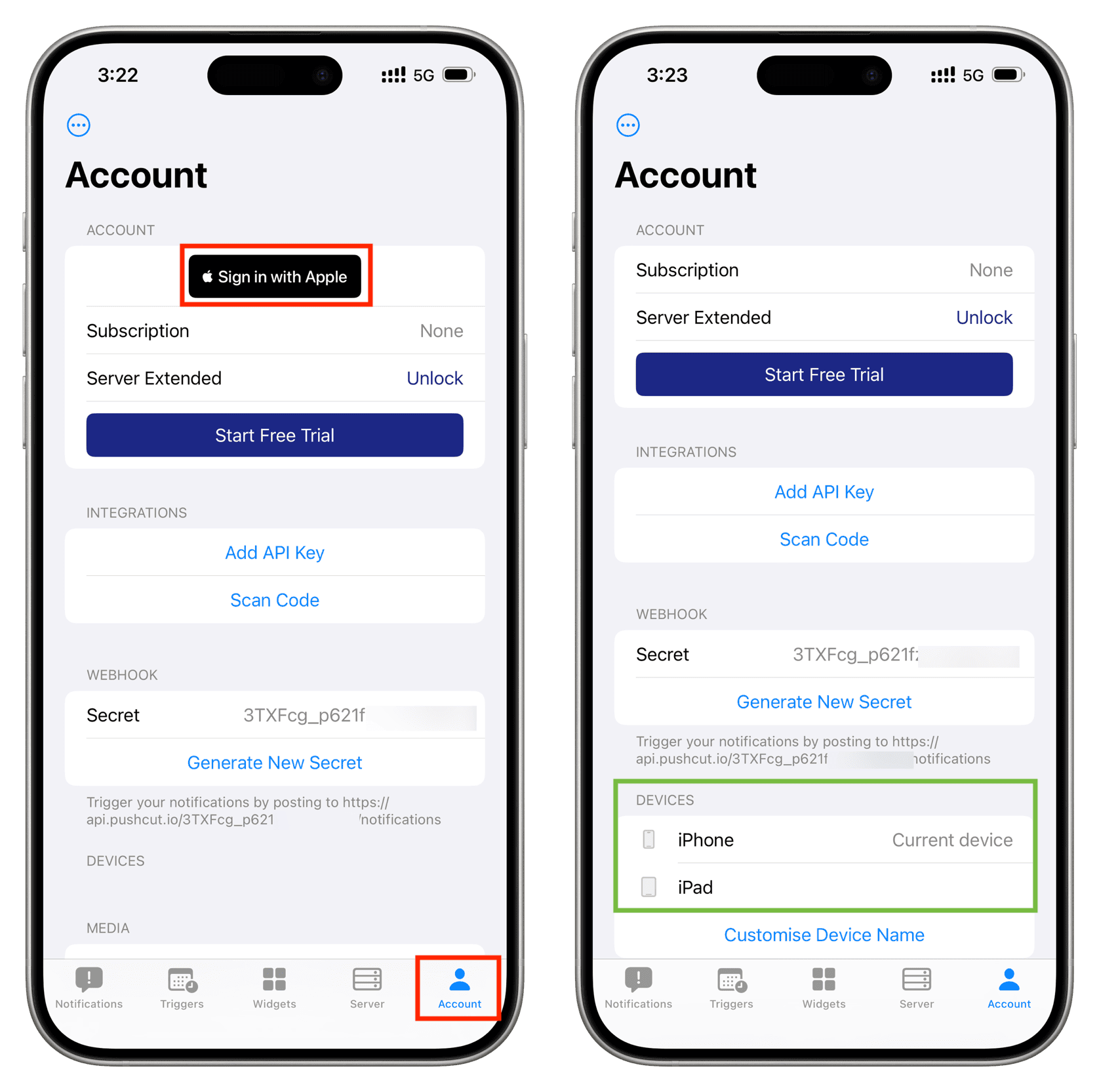 Melden Sie sich mit Apple an, um die App auf das iPhone zu drücken