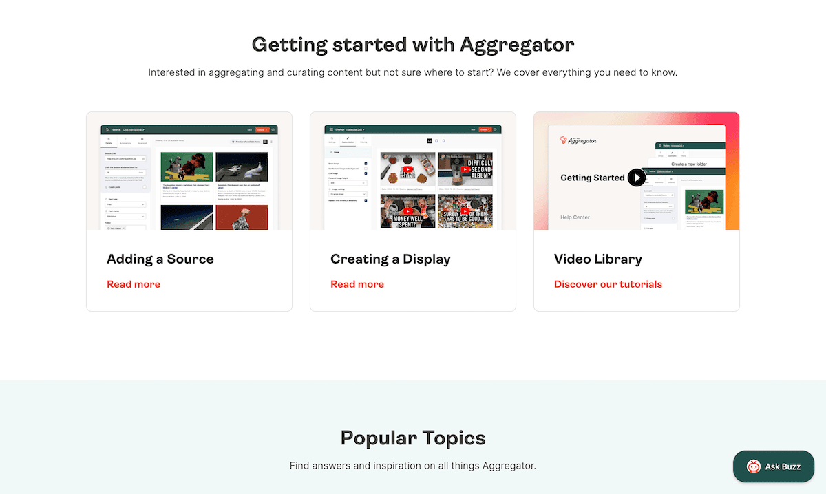 Der Aggregator hilft Center.