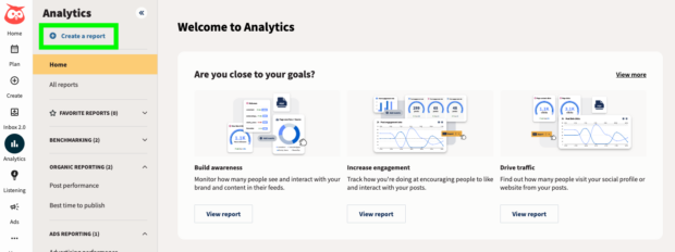 Análisis de Hootsuite Crear un informe