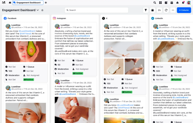 Sprinklr Engagment Dashboard Twitter Instagram und X
