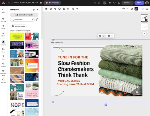 Adobe Express -Vorlage Slow Mode Change Macher Think Tank Virtual Series