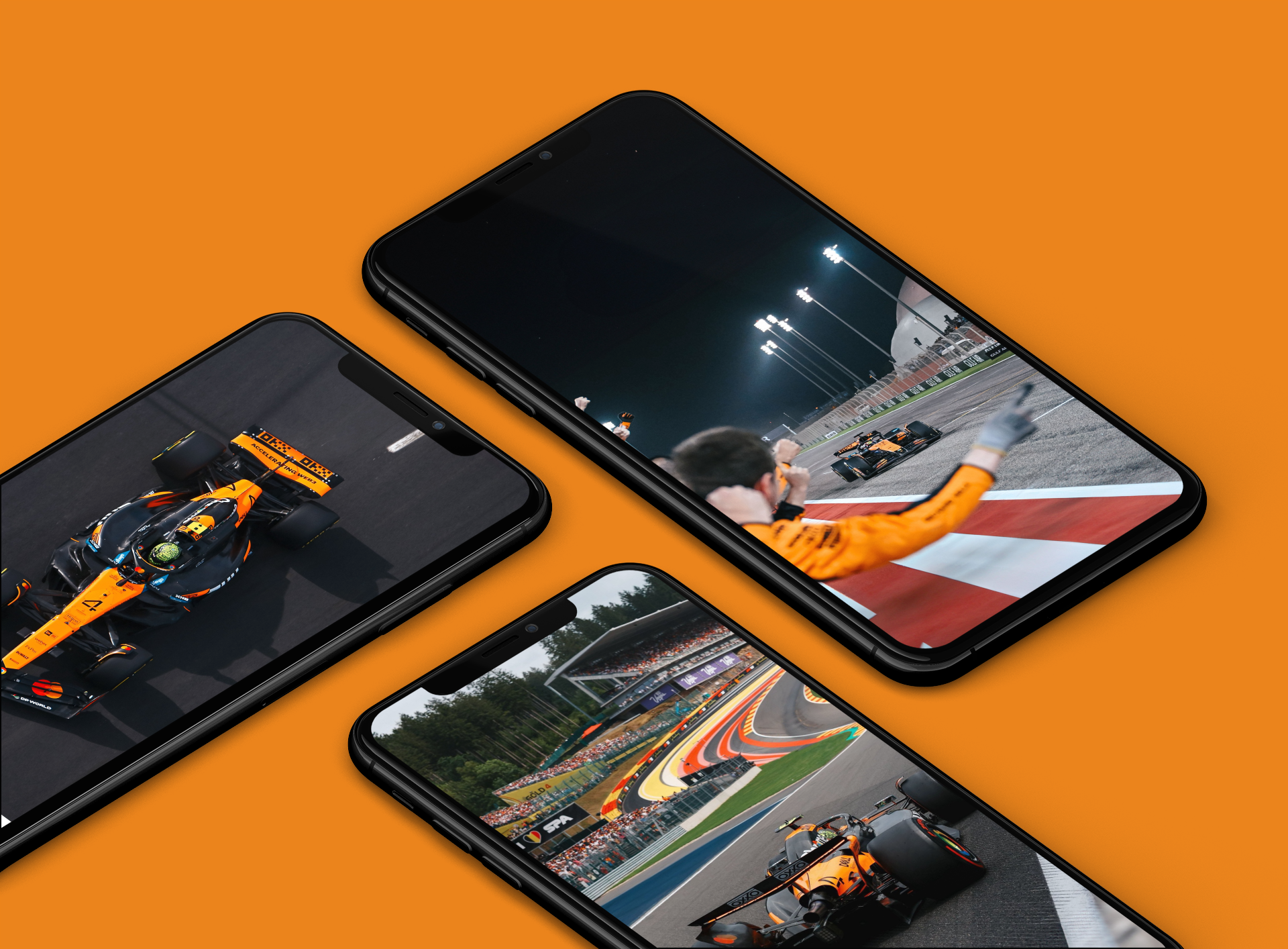 F1 McLaren Papaya Orange -Hintergrundbilder für das iPhone