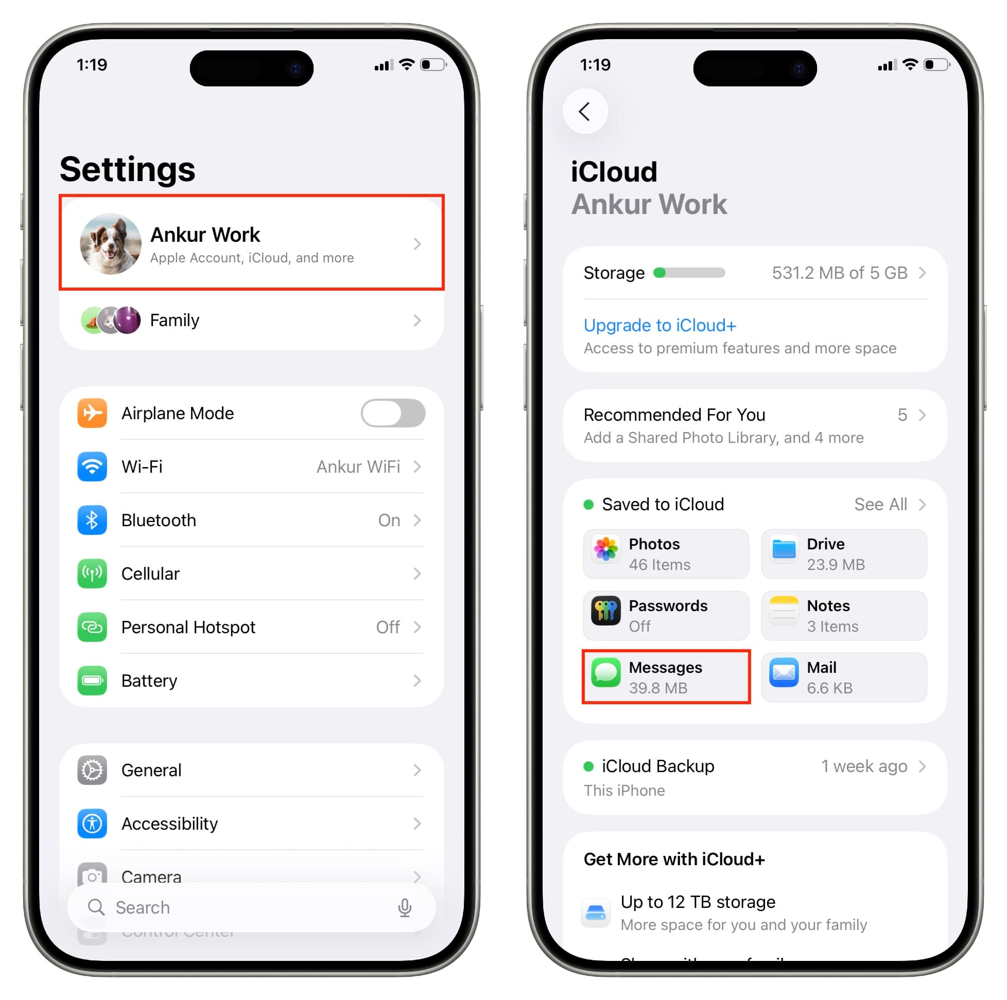 Accessing iCloud Messages on iPhone