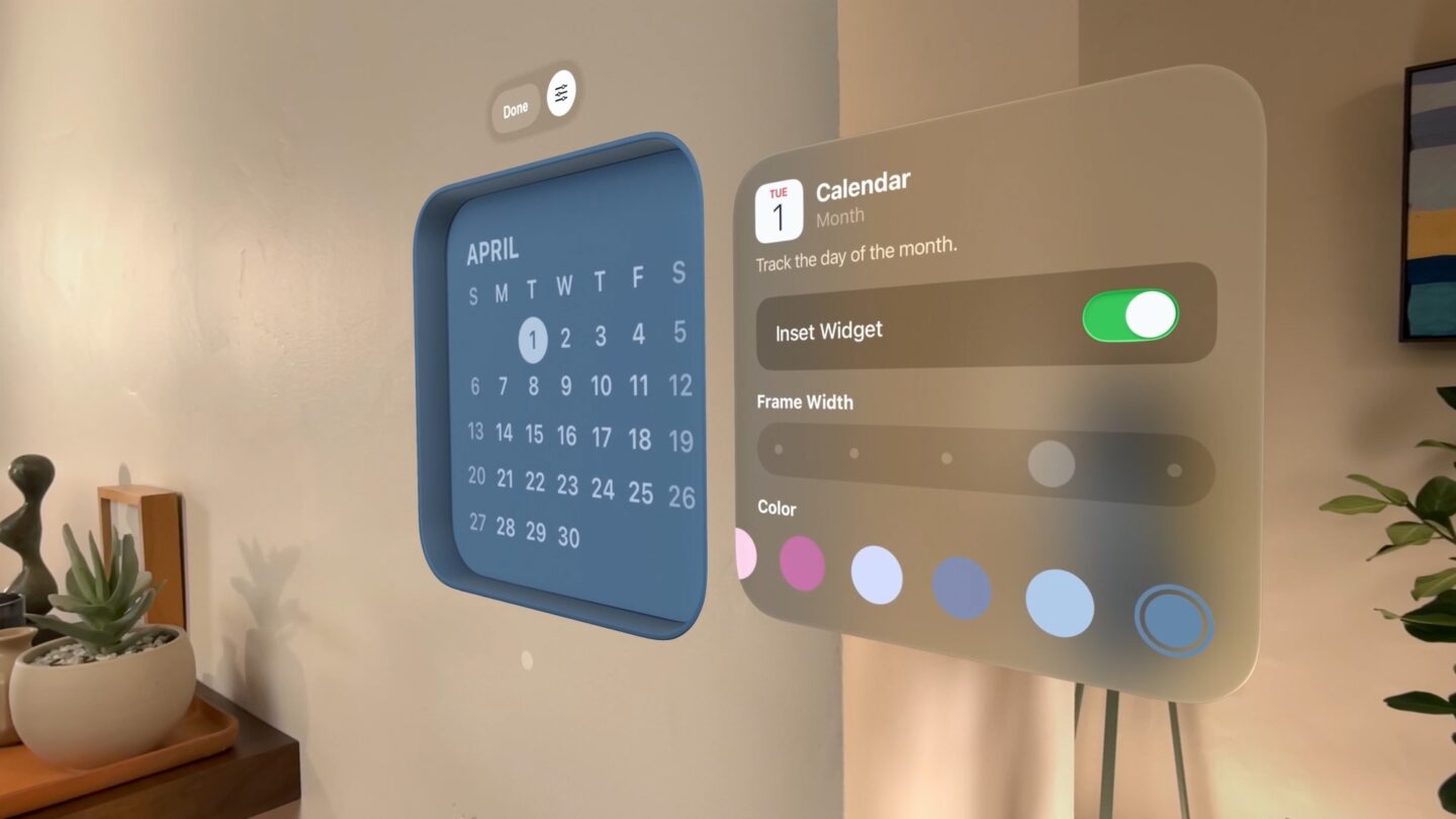 Apple WWDC25 VisionOS 26 Kalender -Widgets 250609 0007 Räumlicher Kalender -Widget in Visionos 26