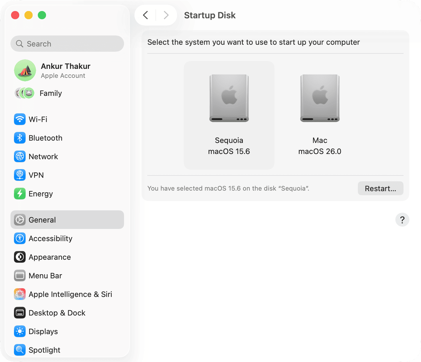 Booten in eine andere MacOS -Installation auf dem Mac