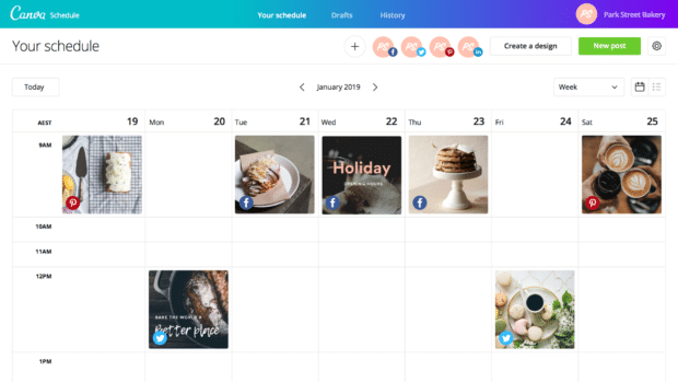 Canva schlägt Des fonctionnalités de Planification des Médias Sociaux Sur Sohn Planificateur Visuel vor