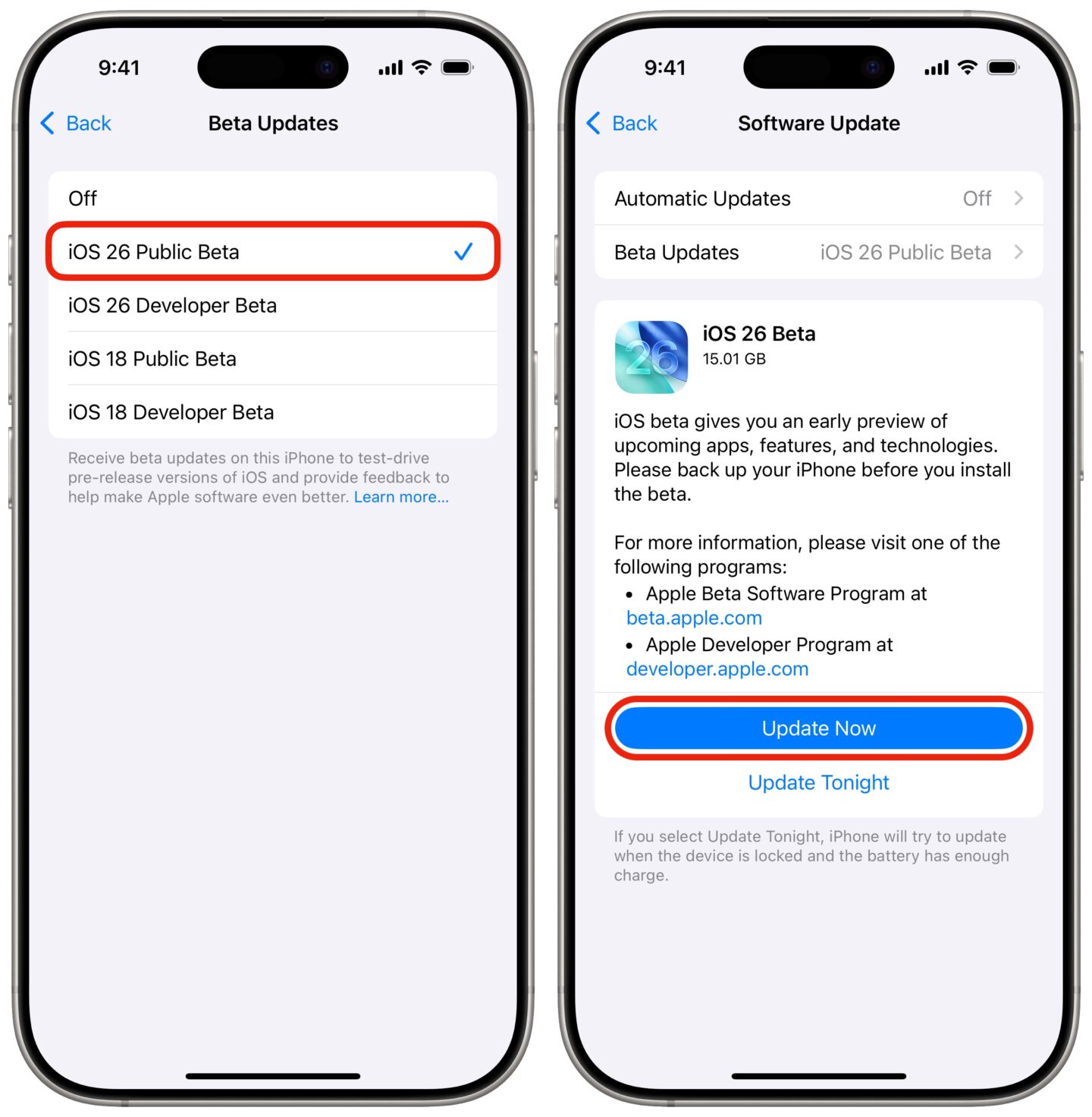 Laden Sie die öffentliche Beta von iOS herunter Herunterladen der öffentlichen Beta iOS 26