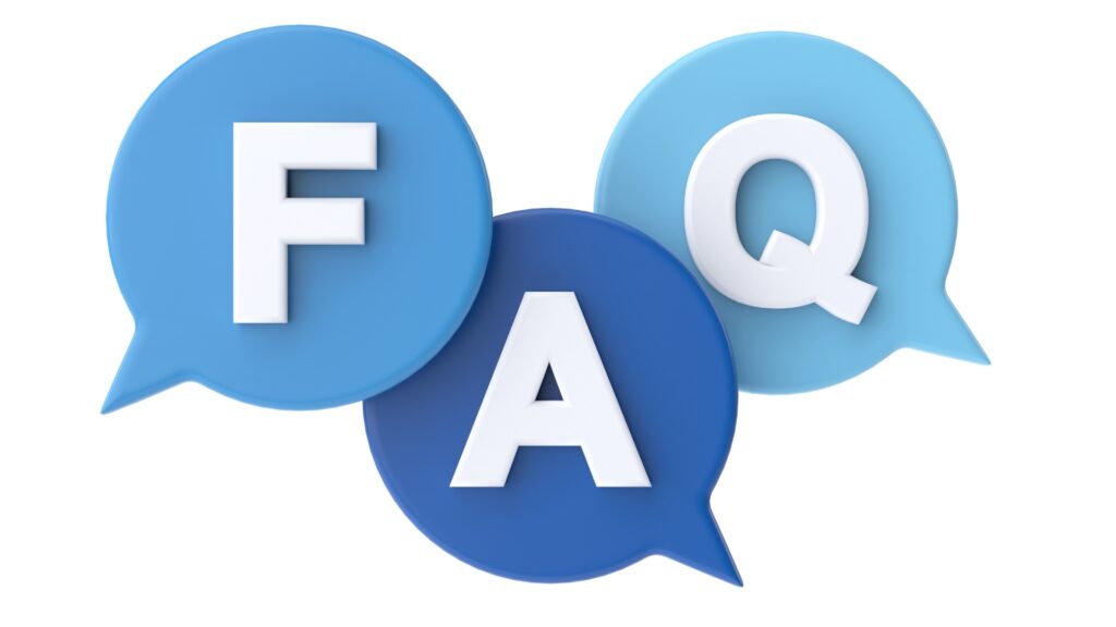 Illustration eines FAQ -Abschnitts mit Fragen- und Antwort -Ikonen, die gemeinsame Bedenken hinsichtlich der Automatisierung von Content -Marketing darstellen.