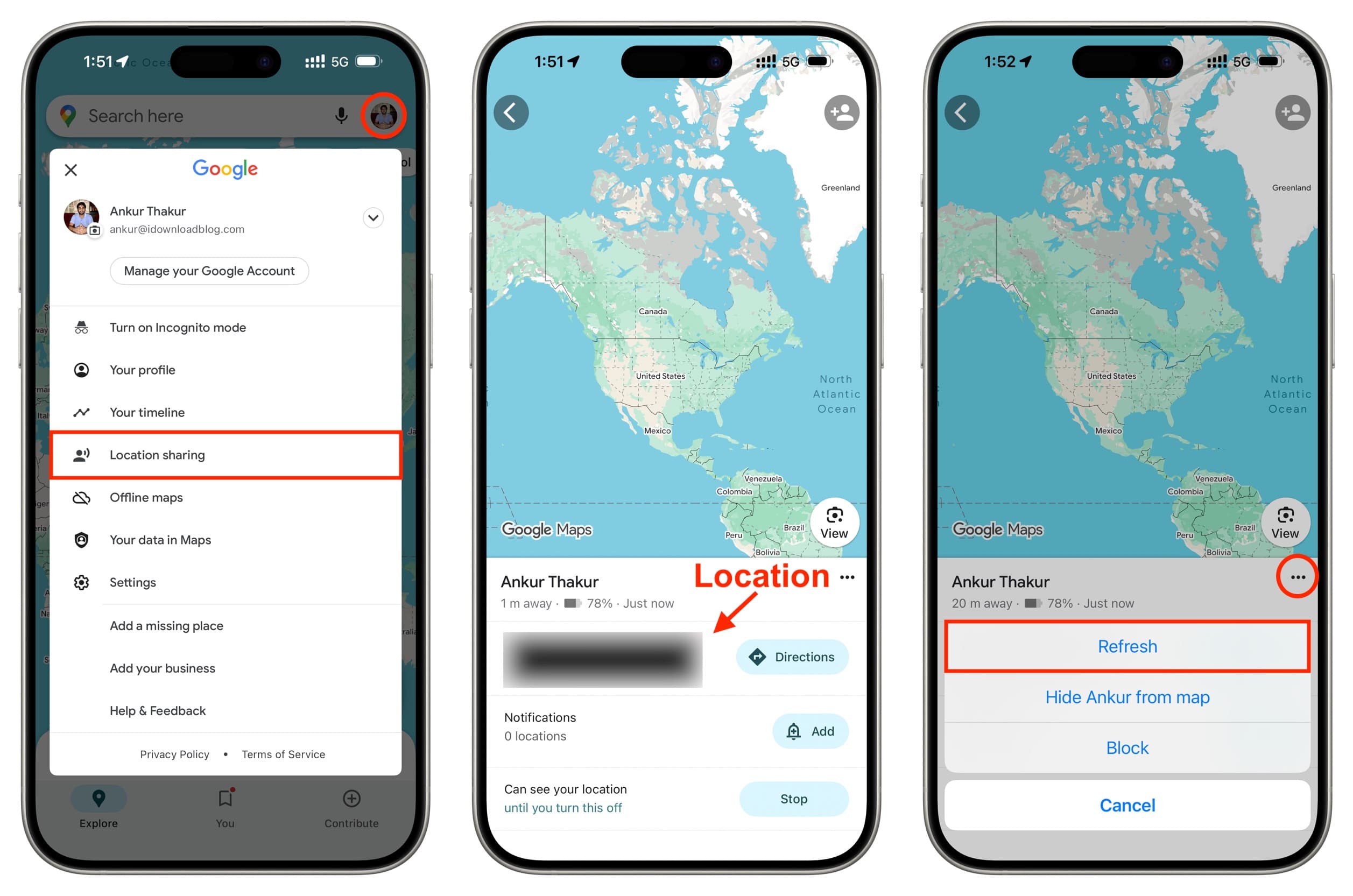 Sehen Sie den Standort von Android Phone auf dem iPhone