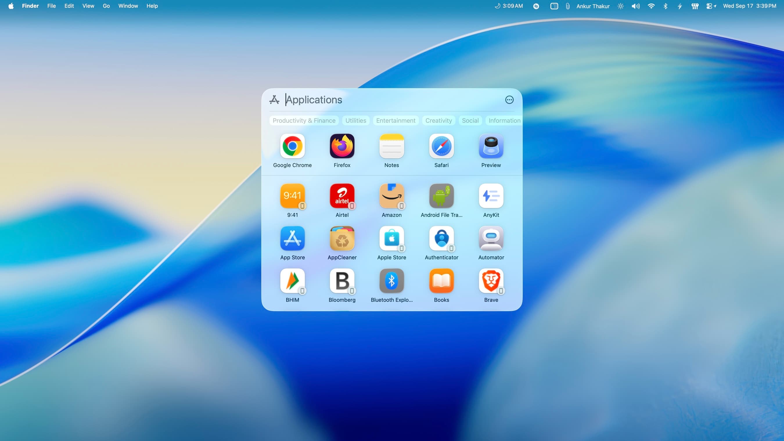 iPhone -Apps in Mac -Anwendungen Überlagerung in macos tahoe