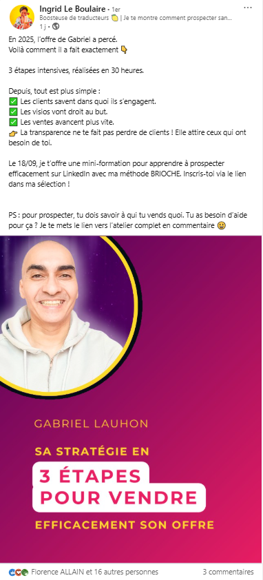 Post LinkedIn Qui Revient Sur Le Succès d'Un Client