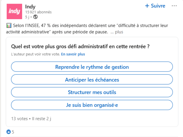 Sondage d'Indy Quel Est Votre plus Gros Défi Administratif en Cette Rentrée