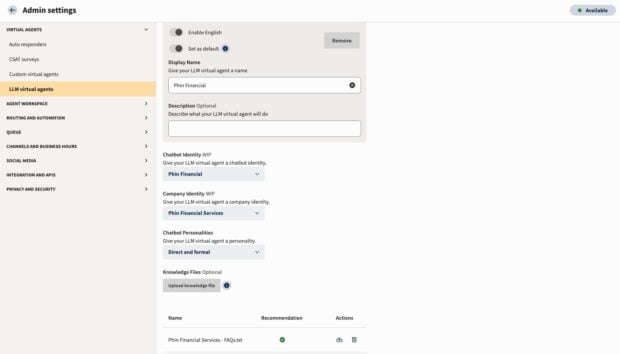 Hootsuite Posteingang Admin -Einstellungen virtuelle Agenten