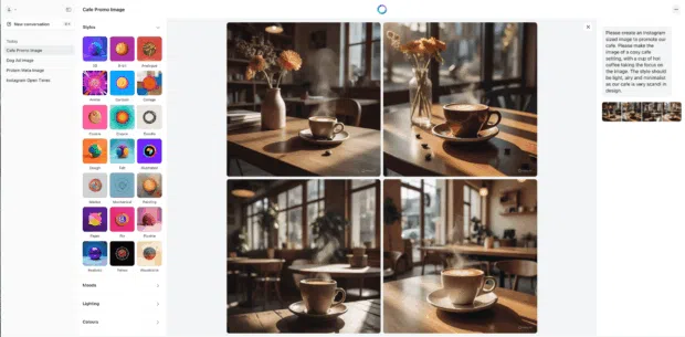 Imagen promokional de café en meta ia