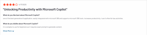 avis d'un client qui a amélioré sa productivité grâce à microsoft copilot
