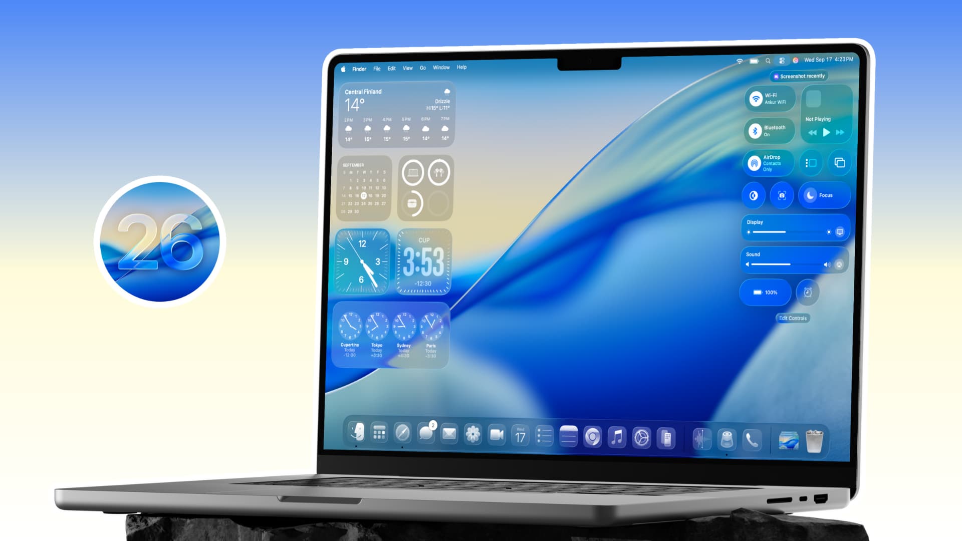 Macos Tahoe 26 auf einem MacBook