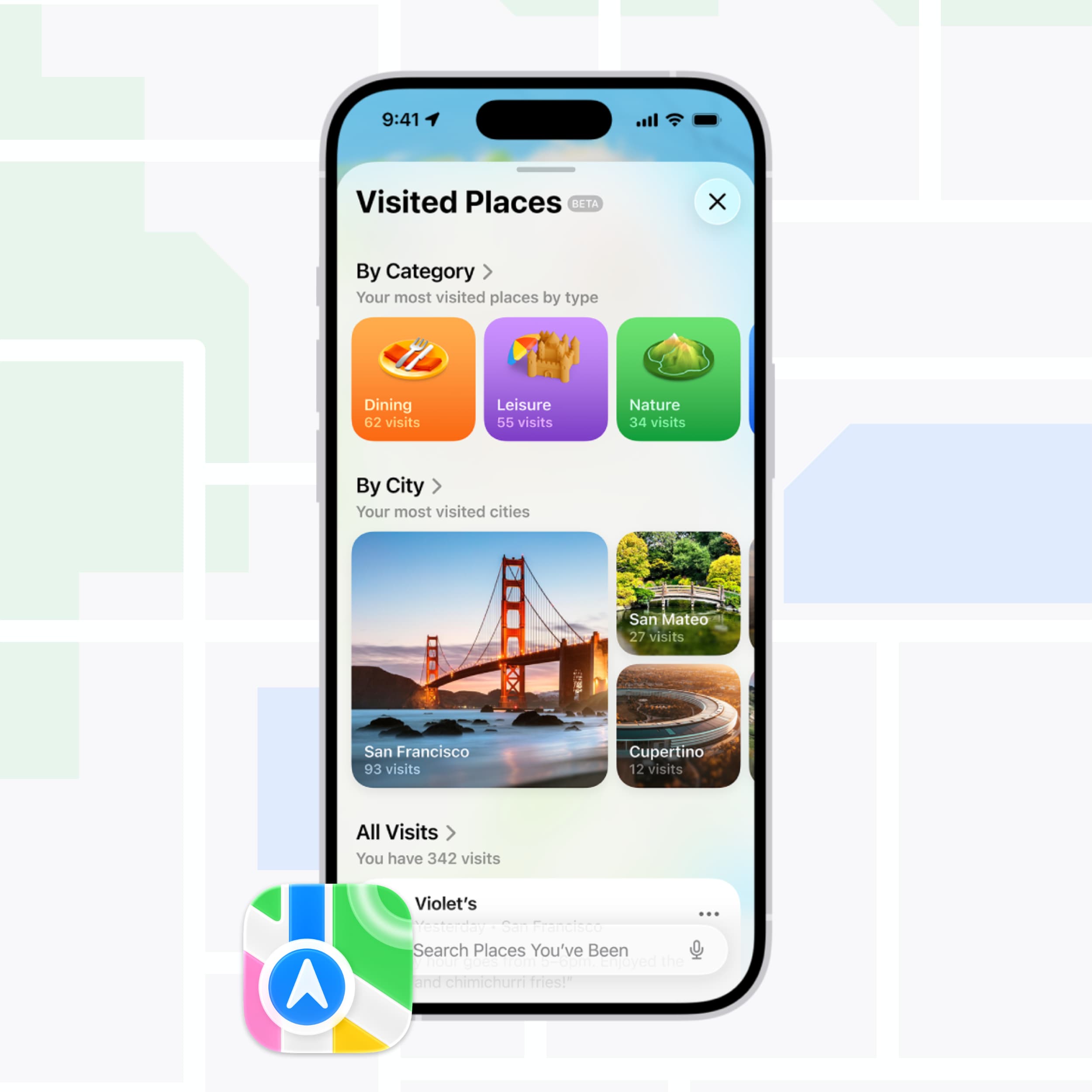 So richten und nutzen Sie die besuchte Orte in Apple Maps