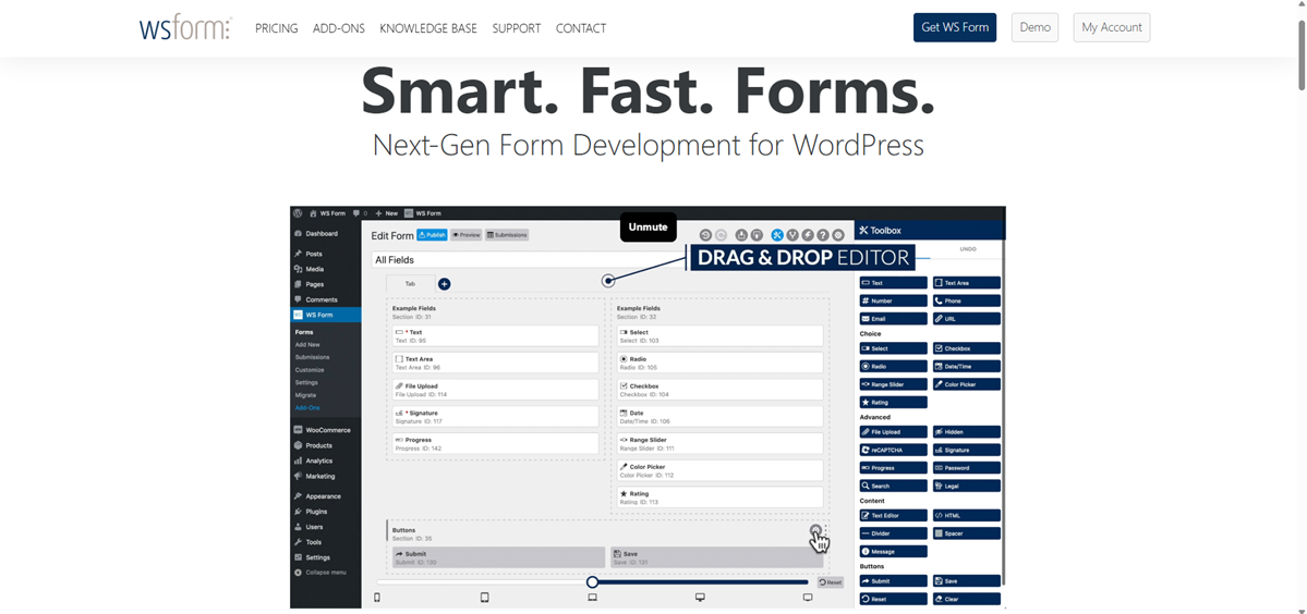 Top -Funktionen des WS Form Plugins